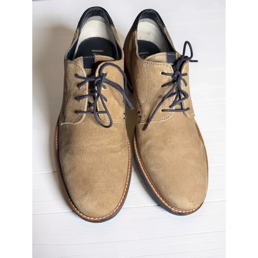 Aiden & Mason Men's Beige Suede Leather Oxford Lace Up Shoes Size 10 EUC